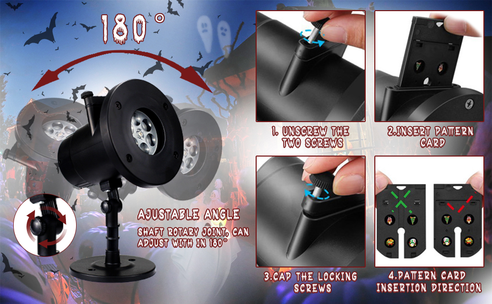 Christmas Halloween Projector Lights Outdoor, Led Holiday Projector Light with 12pcs Slides