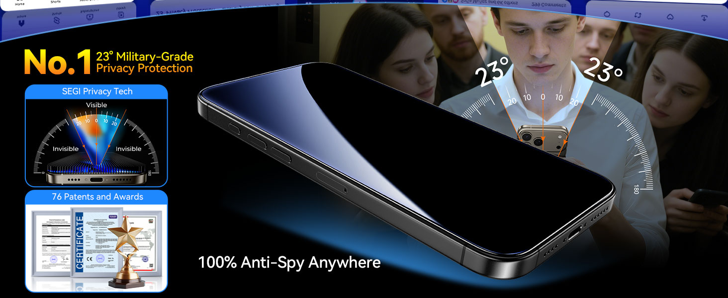 iphone 17 Pro Max Privacy Screen Protector