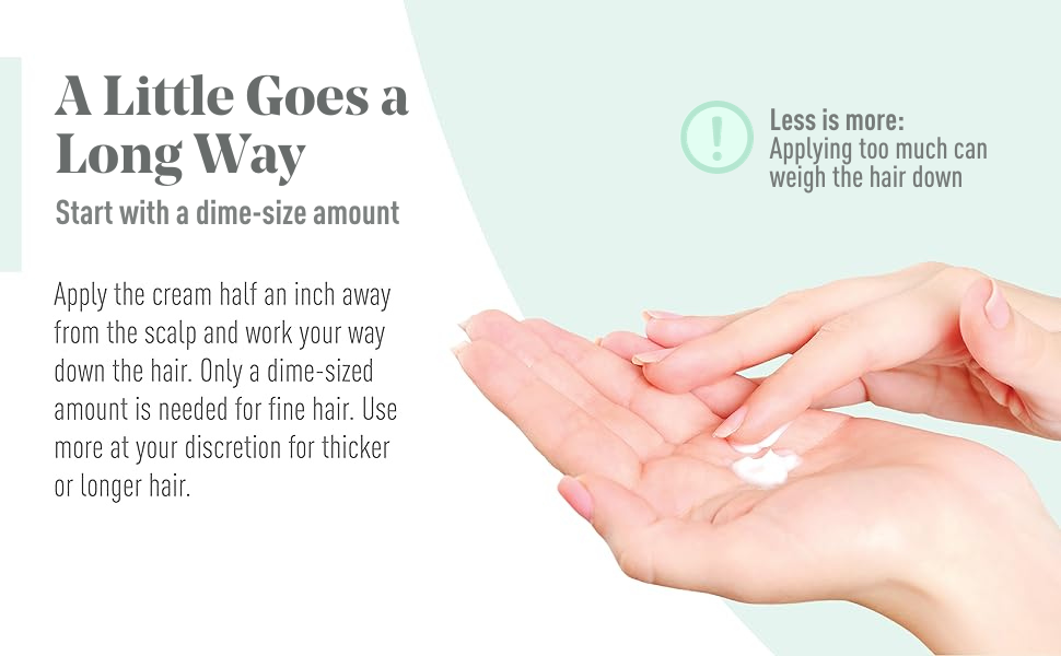 use less for fine hair, more for thick hair