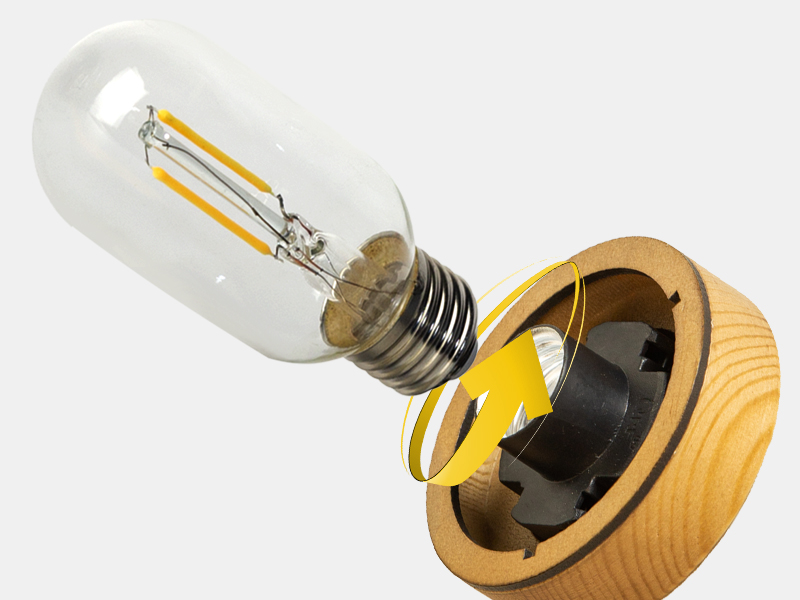 Battery Operated Cordless Lamps Timer, Wooden Wine Bottle Shape Table