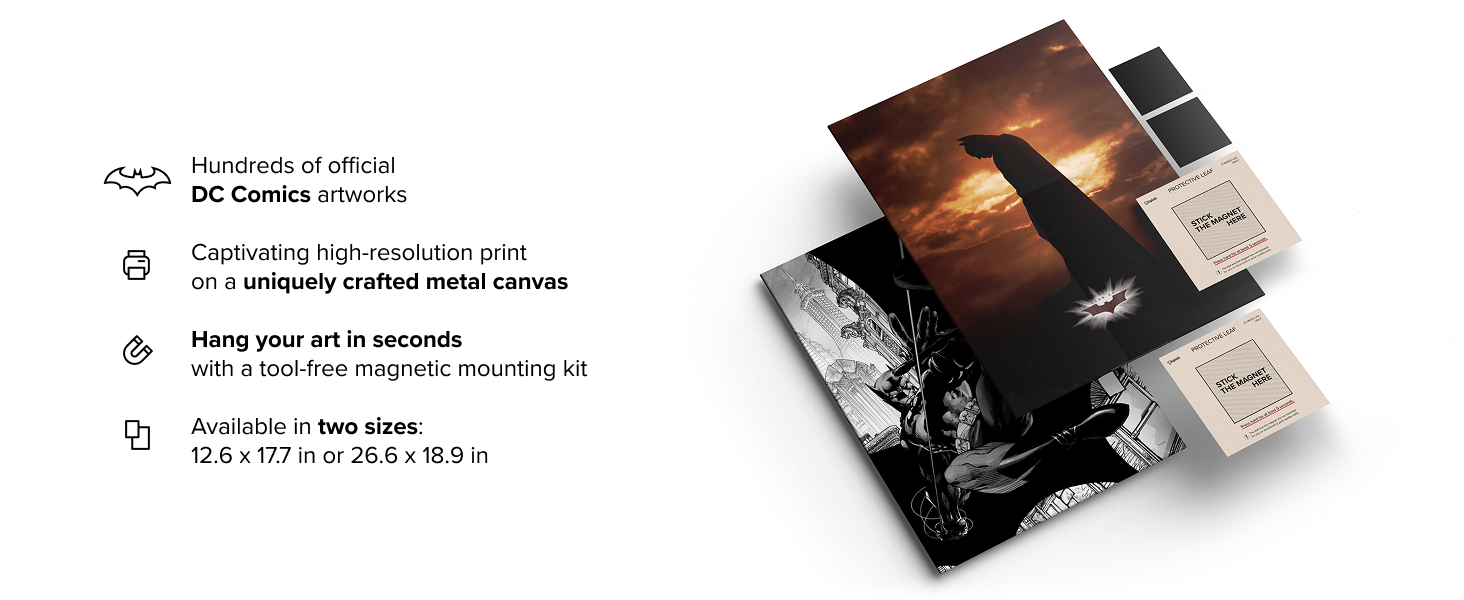 DC Comics superhero metal wall art Displate poster Batman poster Dark Knight Gotham City Superman