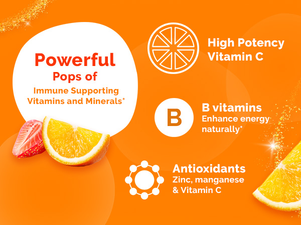 Powerful pops of Immune Supporting Vitamins and Minerals