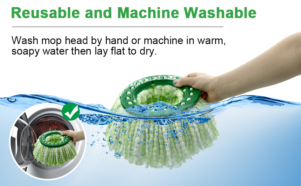 3 Pack Spin Mop Head Replacement Compatible with Libman