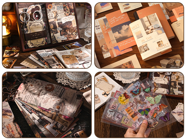 Kit Scrapbooking 350 Pezzi - Adesivi Aesthetic, Carte Decorative, Washi Tape Per Diari E Journaling, Regalo Perfetto Per Teenager