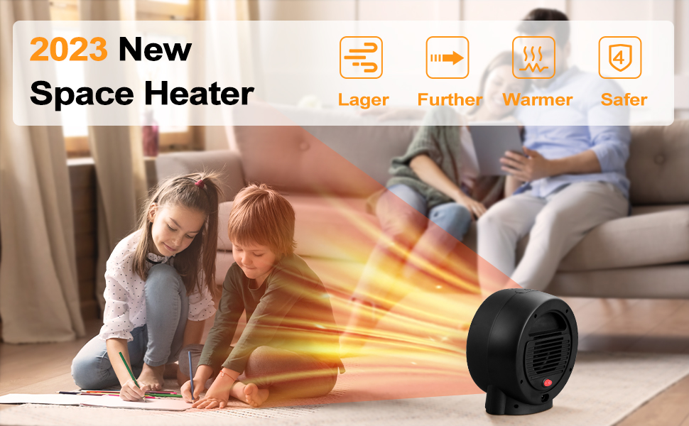 Small Space Heater for Indoor Use, xuenair 1000W Desk Heater with 2