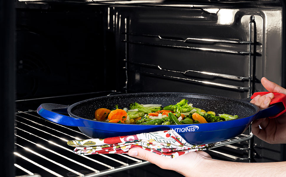 INTIGINIS Griddle Pan for Induction Hob, 32cm Large Size Grill Pan with