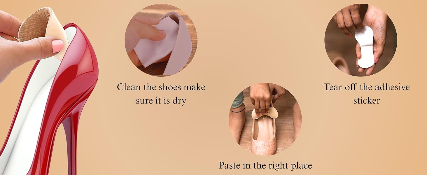 Cushion Inserts for Loose Shoes, Shoe Bite Protector Heel Pads Snugs