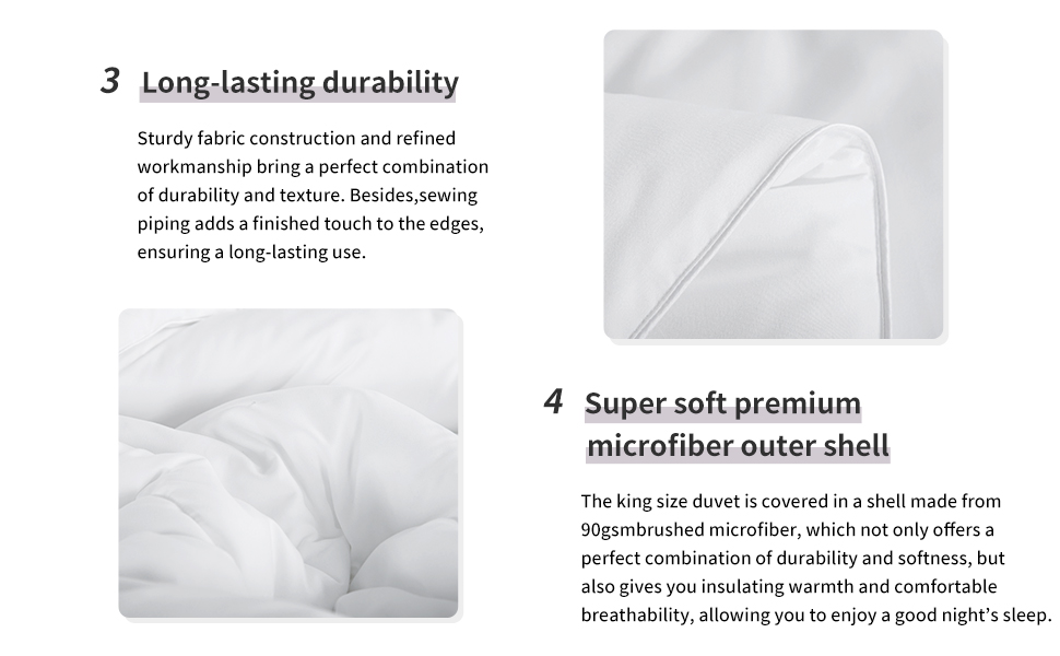 Aisbo Single Duvet 13.5 Tog All Seasons Warm Winter Quilt Duvet with