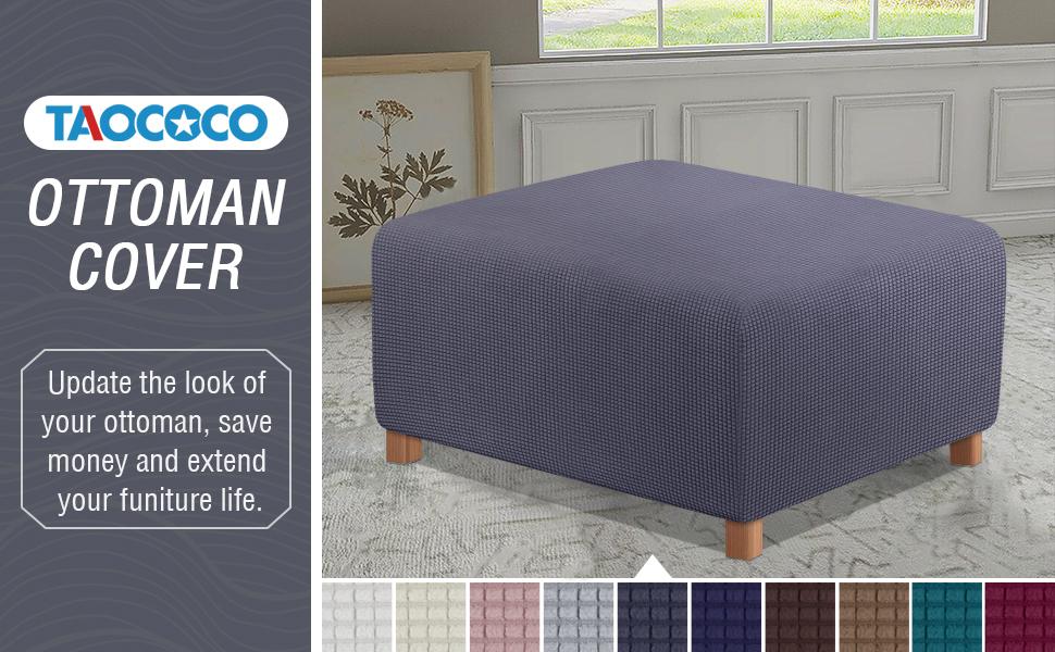 TAOCOCO Ottoman Cover Rectangular Storage Ottoman Slipcover Stretch