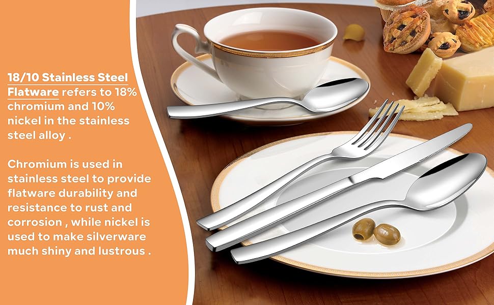 Homikit 18/10 Silverware Set, 40 Pieces Stainless Steel