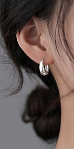 chunky_hoop_earrings_for_women_girls_thick_hoop_earring_minimalist_huggie_hoop_earrings