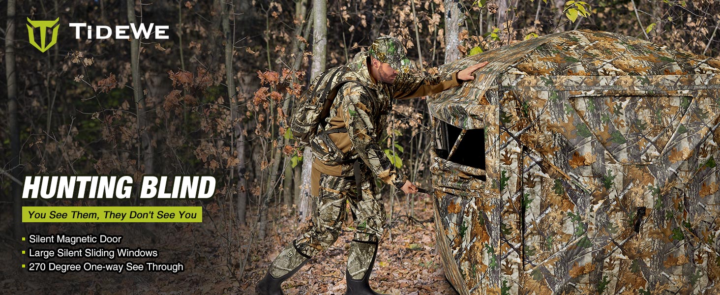 TIDEWE Hunting Blind 270° See Through with Silent