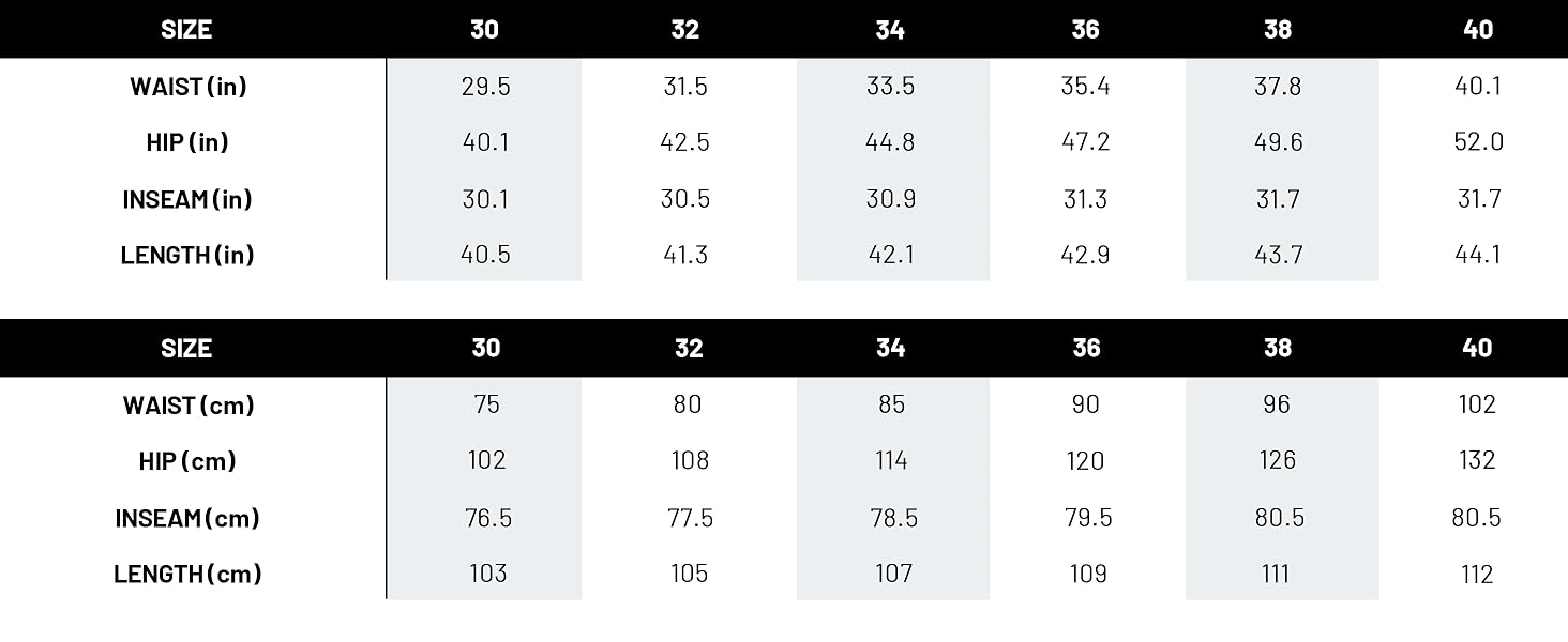 size chart