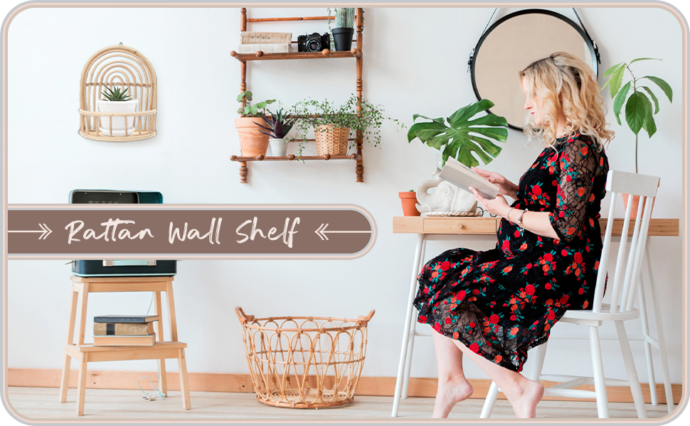 Rattan Wall Hanging Shelf