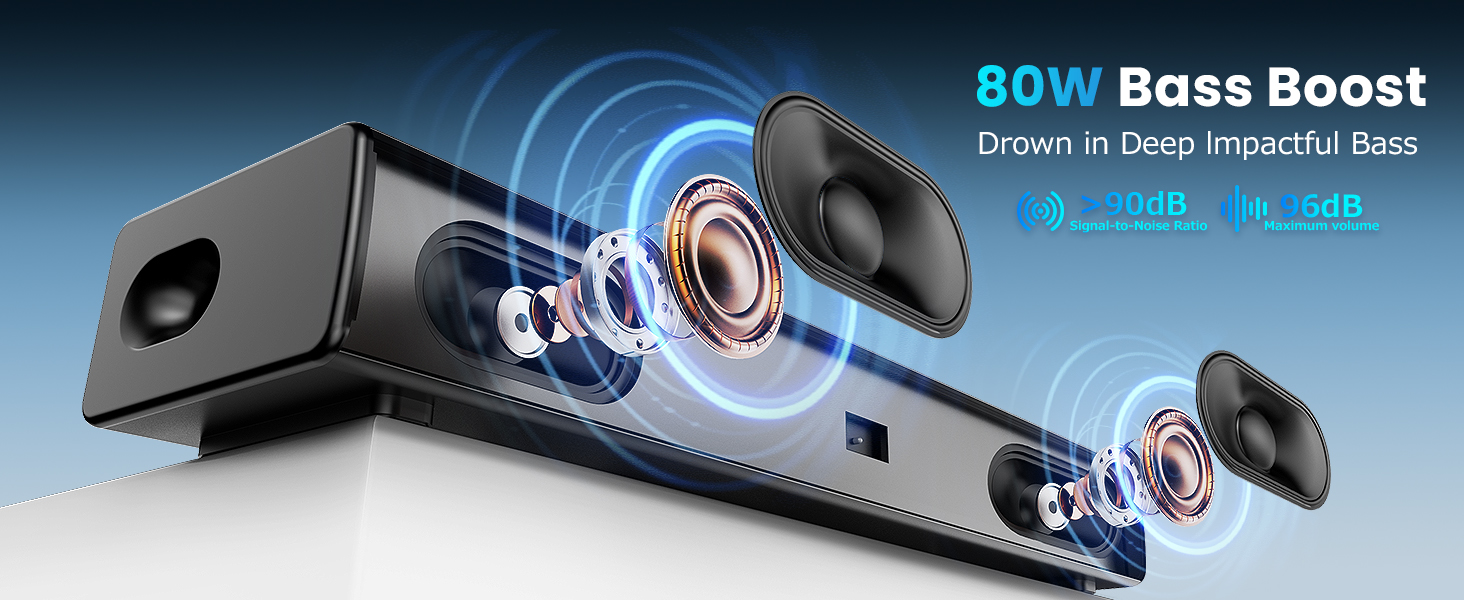 OFFSIR Sound Bar, Soundbar for Smart TV,16 Inch Bluetooth