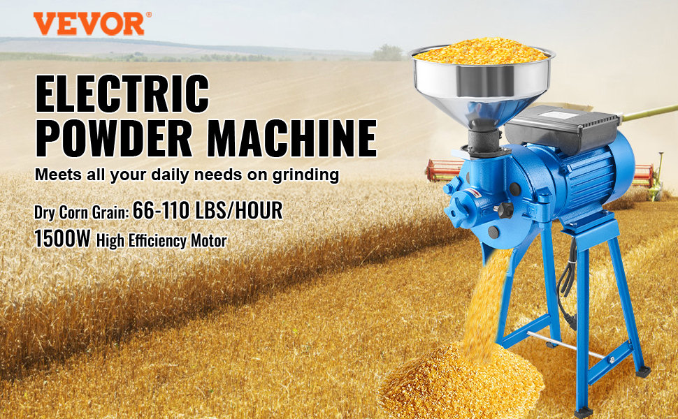 VEVOR Electric Grain Mill Grinder, 1500W 110V Spice