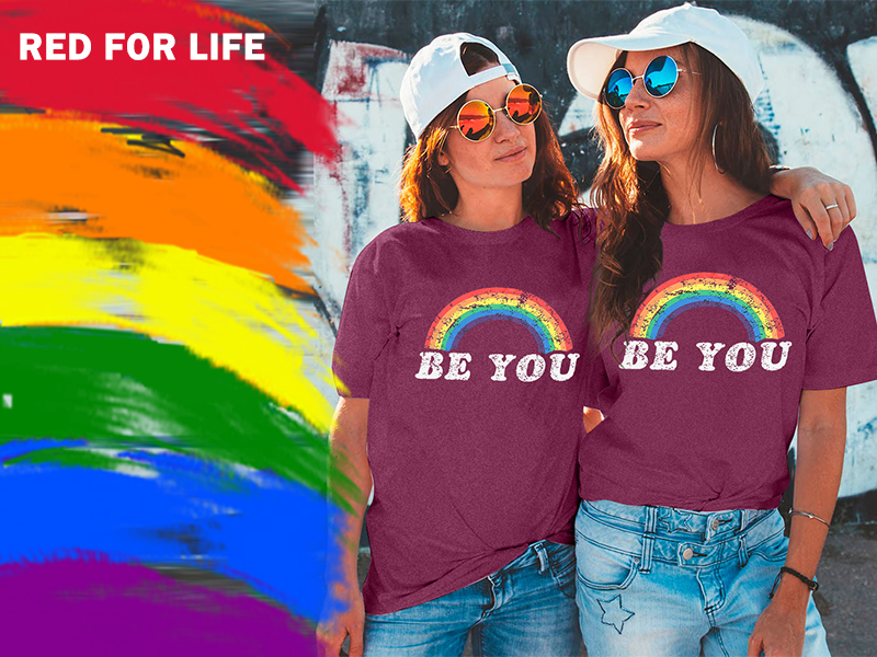 Pride Shirt Women Rainbow Graphic Tees
