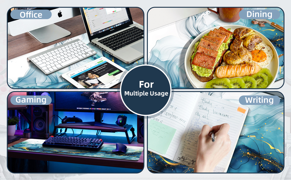 UJoowalk XL Mouse Pad, Desk Mat for Desktop, Blue Marble