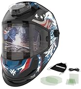 YESWELDER Panoramic Auto Darkening Welding Helmet with 6 Arc Sensors, 180° Large View with Side L...