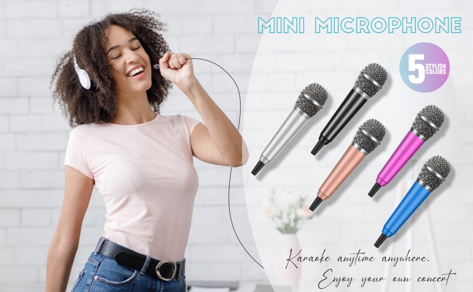 Mini Microphone, Wootrip Karaoke Tiny Microphone for Voice