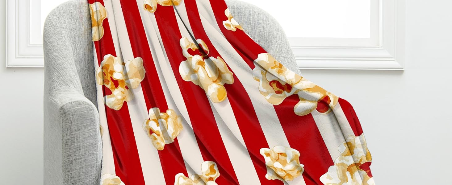 Jekeno Movie Popcorn Theme Blanket Gifts for Women Men