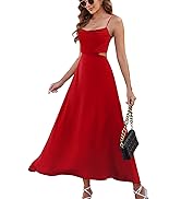 Umenlele Women's Satin Spaghetti Strap Sleeveless Bodycon Sexy Ruched Strappy Cocktail Party Midi...
