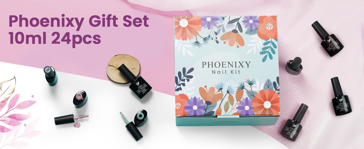 phoenixy gift set 10ml 24pcs gel nail kit
