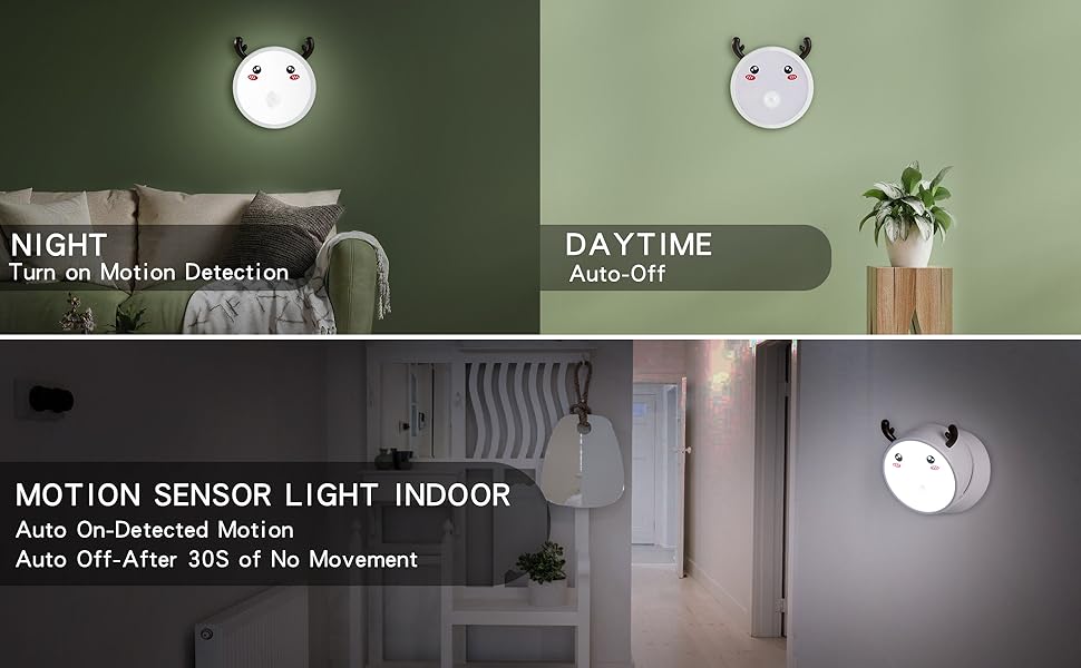 Motion Sensor Night Light Rechargeable Nightlight Rotating