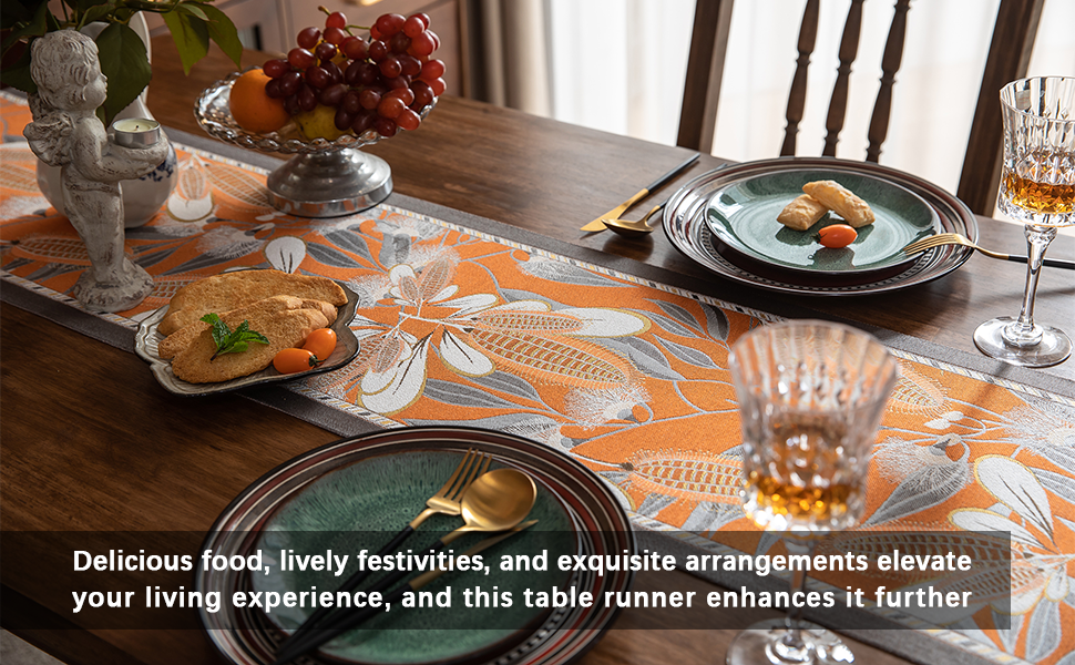 Beetozee 13×72 Inch Table Runner Tassels Series for Kitchen Dining Table Holiday Decoration