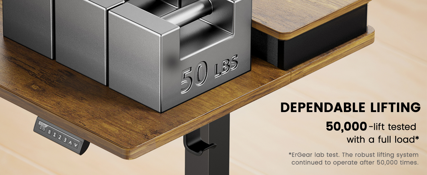 ErGear Electric Standing Desk with Double Drawers, 55x28