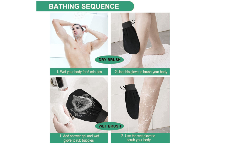 Buy SKINCLUSION Exfoliating Glove for Body ScrubBody Scrubber Exfoliator Mitt for Shower or