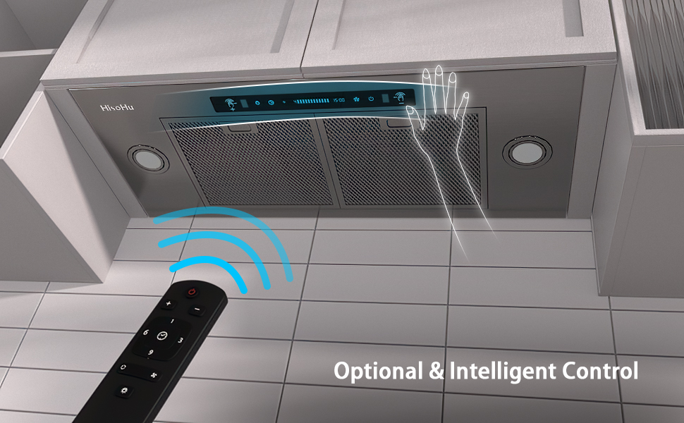 36 inch Builtin/Insert Range Hood 900 CFM, HisoHu Ducted/Ductless Stainless Steel