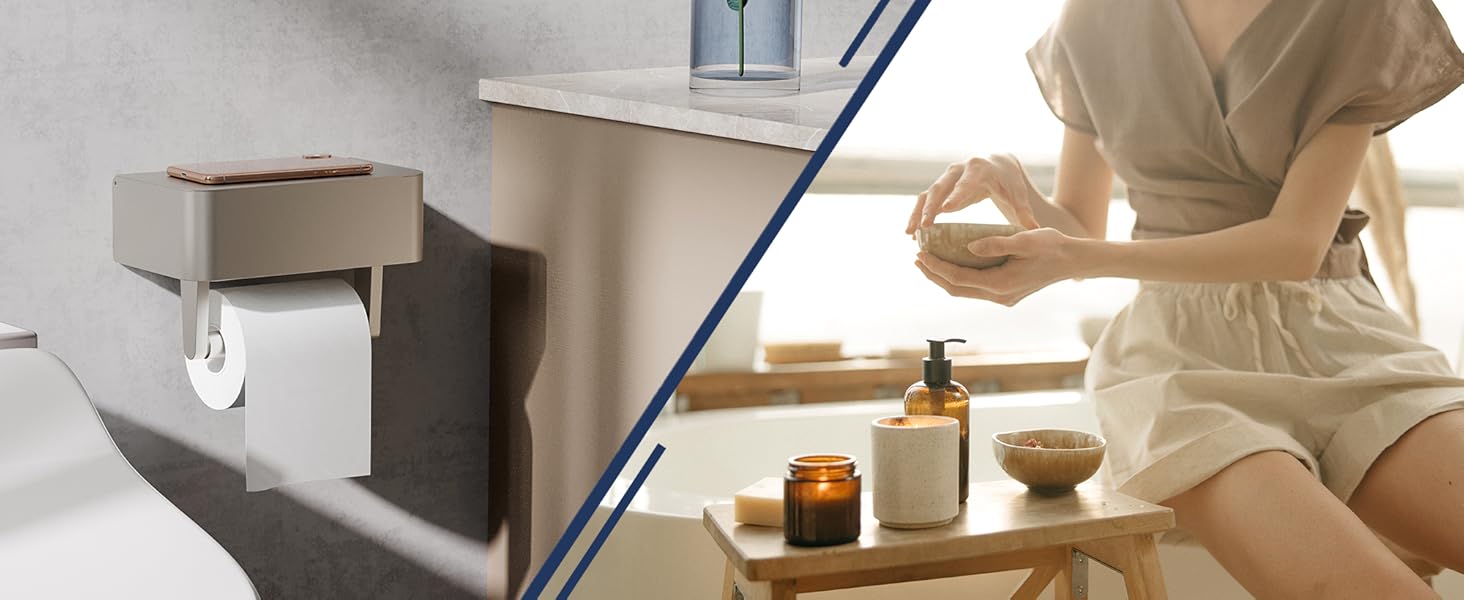 WZKALY Toilet Paper Holder with Wiper Storage