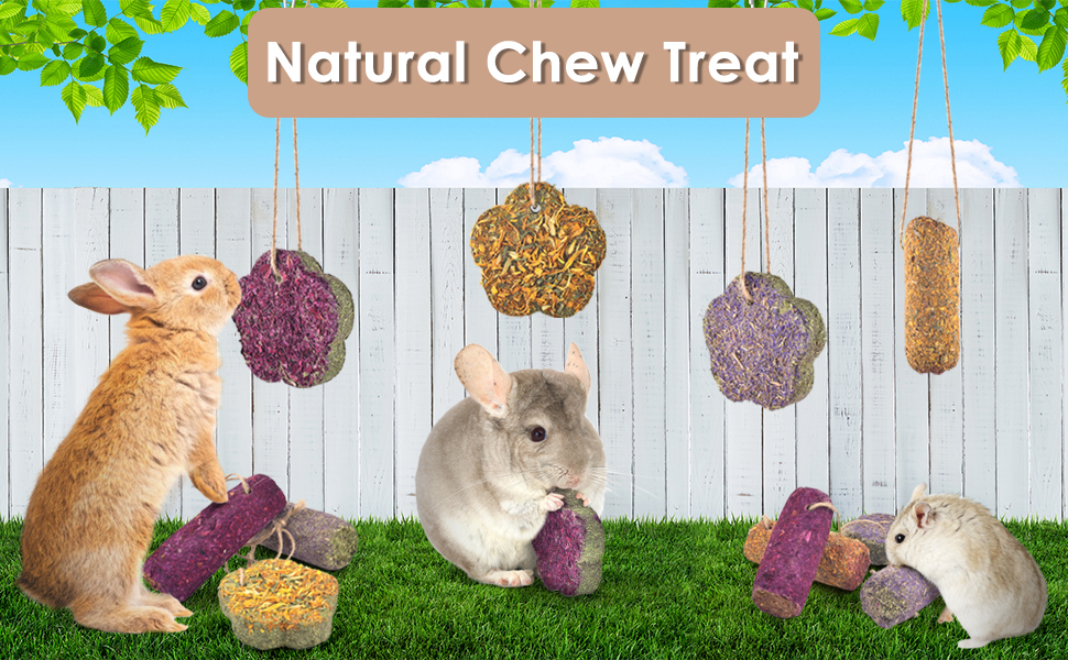 Bissap 12PCS Rabbit Chew Sticks, Hanging Chew Sticks