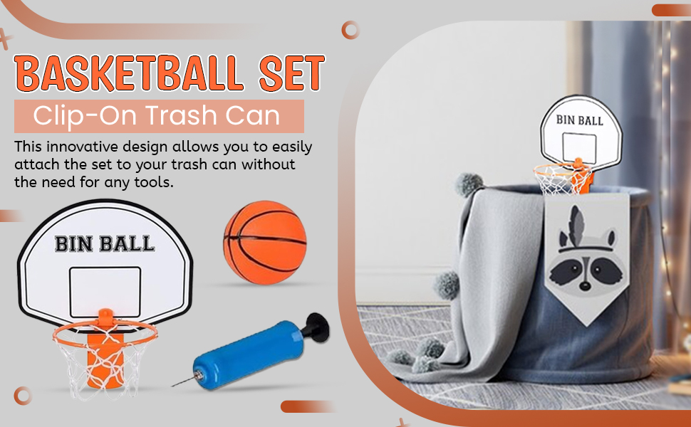ClipOn Trash Can Basketball Set (Includes ClipOn Hoop