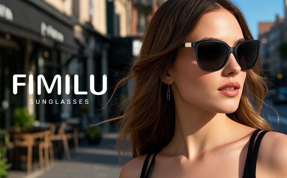 FIMILU Polarized Sunglasses for Women Trendy Fashion Sun Glasses Square Retro Glasses UV Protection