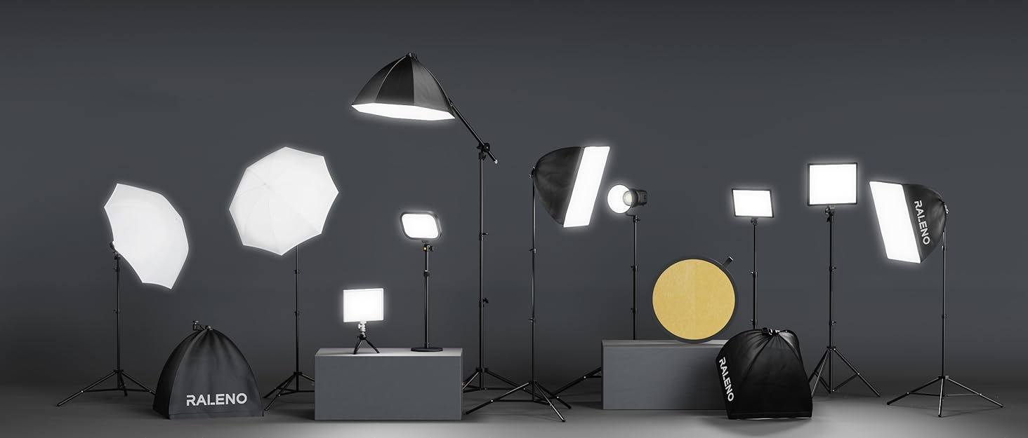 RALENO Softbox, Kit Studio Photo Softbox LED 85W, Lampe de Photographie