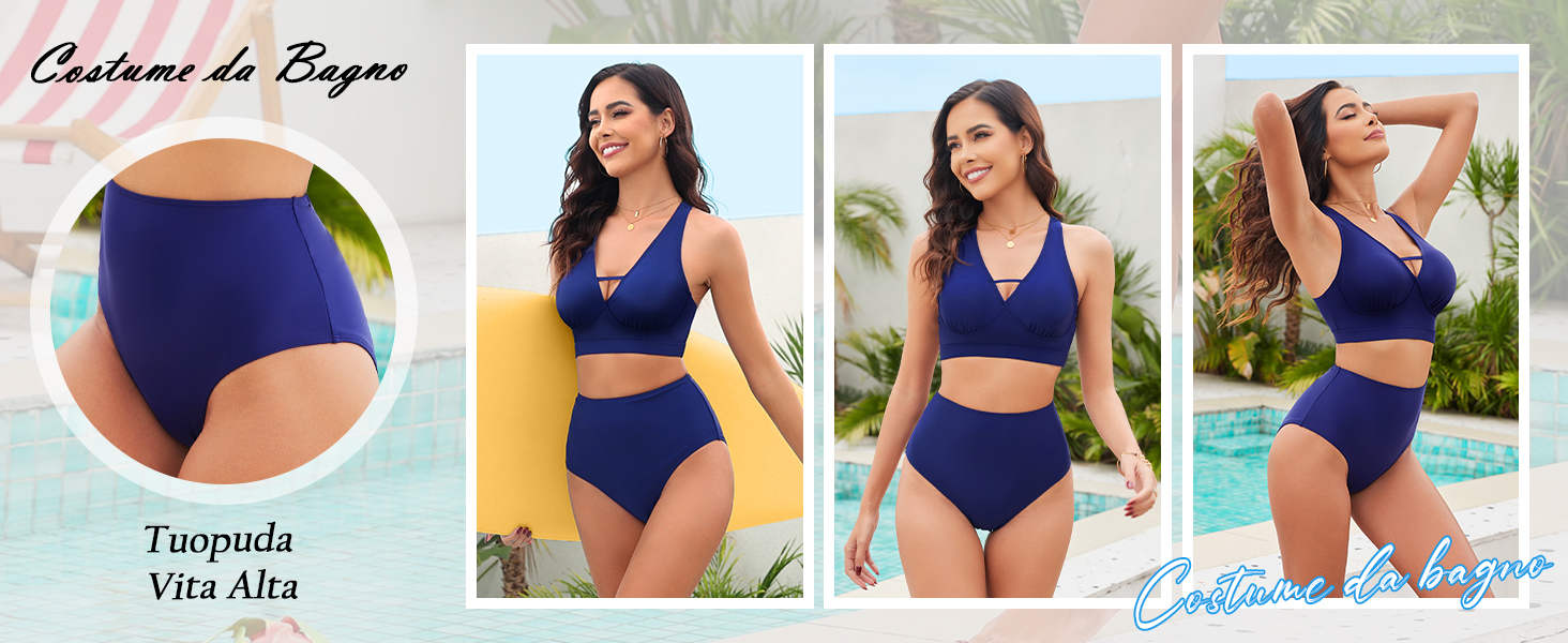 Costume da Bagno Push Up Imbottito Reggiseno Bikini Donna Due Pezzi Swimwear Abiti da Spiaggia