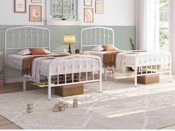 貴重◎ DEAD STOCK! GIVENCY setup vintage Amazon.com: Yaheetech 2pcs Twin Bed Frames Metal Platform