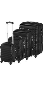 tectake 4-teiliger Schwarzer Reisekoffer mit TSA Zahnradenschloss und Rollen 360° A30542a6 Beac 4b94 A26a 6d26066e74bd. CR0,0,150,300 PT0 SX150 V1