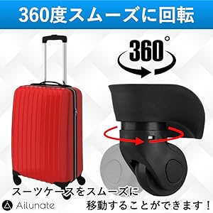 Amazon.co.jp: Ailunate スーツケース キャスター 交換 タイヤ