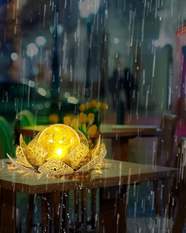 ORHOMELIFE Solar Lights Outdoor Garden, Outdoor Garden Lights Garden Ornaments Solar Powered IP65 Waterproof Decorative Lotus Ornaments for Lawn Patio Porch Flowerbed Pathway 19 garden decoration