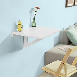 SoBuy Folding Wood Wall Kitchen Dining Table 60x40cm,White,FWT03-W 14 FWT03-W