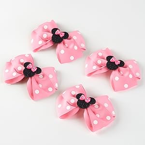 pink mouse hair clips