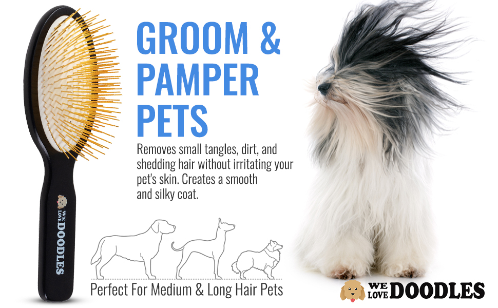 Pet Grooming Detangler Pin Dog Brush For Shedding and