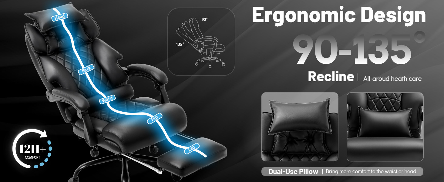 massage office chair big and tall with foot rest large heavy duty ergonomic executive desk chair