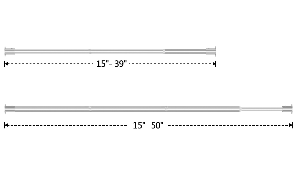 CALCHELE Closet Rods for Hanging Clothes, 15 to 50 Inch