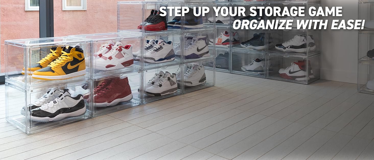 OLLIE XL Shoe Storage Boxes Foldable and Stackable Shoe Storage