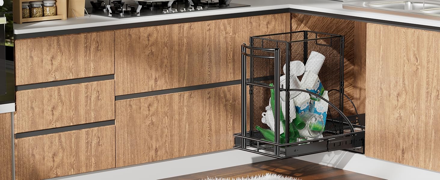 ANASTA Pull Out Trash Can Under Kitchen Trash Can