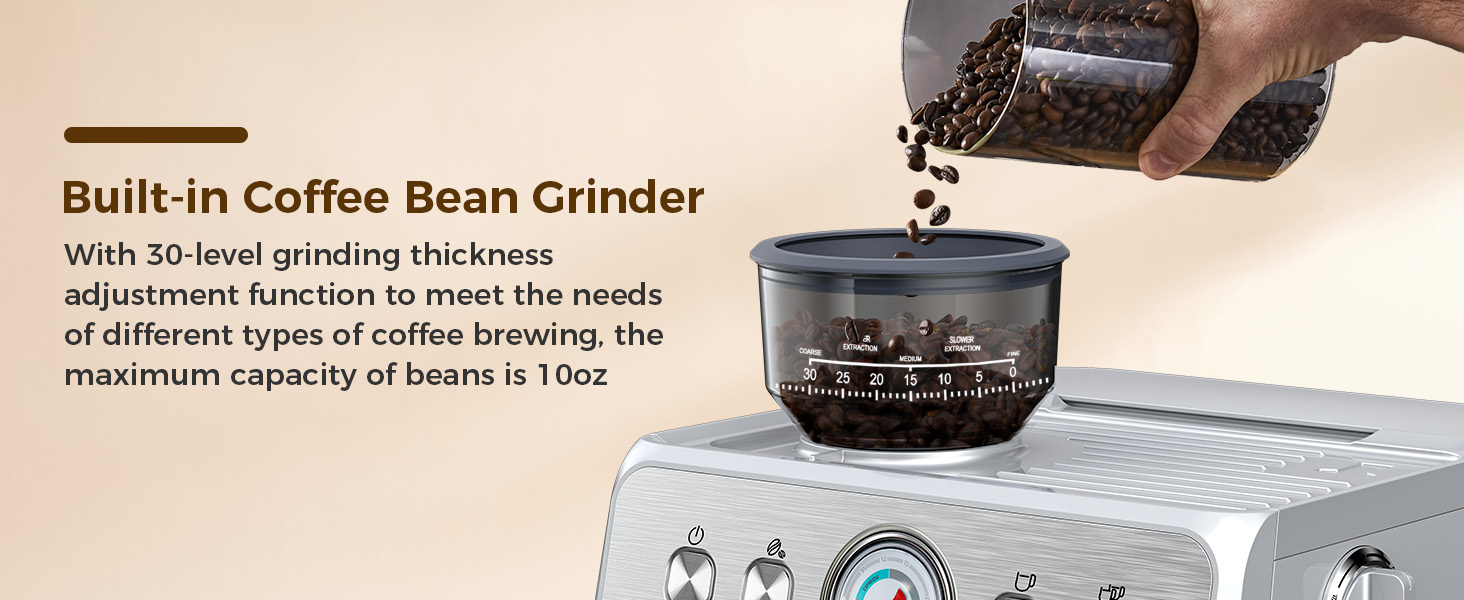 Espresso machine with grinder